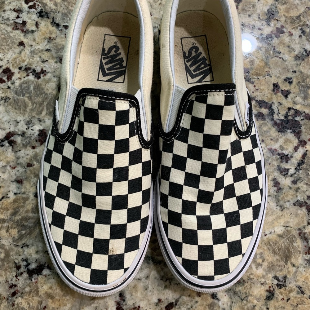 Vans Classic Black and White Checkered Slip-On Sneakers